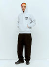 Stüssy Ash Grey Tough Gear Hooded Sweatshirt – Graphic Pullover with Front and Back Branding