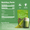 RYZE Superfoods Mushroom Matcha by THE EA STORE showing nutrition facts, featuring USDA organic mushroom and Japanese ceremonial-grade matcha.