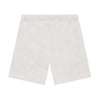 Light oatmeal Fear of God Essentials sweat shorts from THE EA STORE, soft fabric with a relaxed fit and casual style.