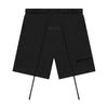Fear of God Essentials Sweat Shorts in Stretch Limo color, black, made by THE EA STORE, featuring a relaxed fit and soft fabric.