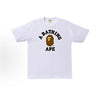White and brown BAPE College Tee from THE EA STORE, featuring classic logo design on a casual essential T-shirt.