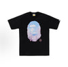 Black BAPE Mt. Fuji Sakura Ape Head Tee featuring a graphic of Mt. Fuji with cherry blossoms, from THE EA STORE Essentials collection.