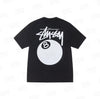 Black Stüssy Classic 8-Ball Graphic Tee from THE EA STORE, featuring bold 8-ball print on soft essentials t-shirt.