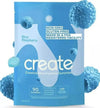 Blue raspberry Create Creatine Monohydrate Gummies for men and women, designed to support muscle growth and fitness.