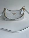 Coach Teri 2-Way Shoulder Bag in white signature coated canvas, stylish and versatile with dual carry options.