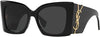 Black oversized square Saint Laurent YSL sunglasses with bold frame, stylish design, and dark tinted lenses.