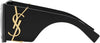 Saint Laurent YSL luxury oversized black square sunglasses with bold frame and tinted lenses, stylish and fashionable eyewear.