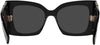 Saint Laurent YSL luxury oversized black square sunglasses with thick frames and dark lenses.