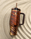 40oz Stanley x Tyla Tyger Quencher H2.0 FlowState tumbler with colorful tiger design and stainless steel body, durable and insulated.