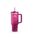 Pink Stanley x Barbie ’70s Superstar Quencher Tumbler with straw, 40 oz, stylish insulated tumbler for beverages