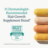 Nutrafol Women's Balance hair growth supplement bottle with natural ingredients for hormone and stress support, recommended by dermatologists.