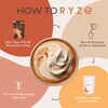 RYZE Organic Mushroom Coffee supplement by THE EA STORE, featuring a focus and energy-boosting adaptogenic blend in a coffee packet.