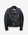 Schott NYC 618 black steerhide Perfecto motorcycle jacket, front view